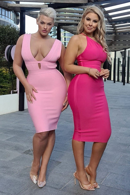 Bay Bandage Dress - Blush Pink