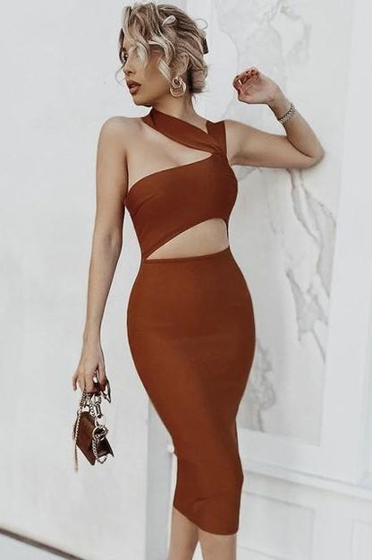 Molly Bandage Midi Dress - White Pearl