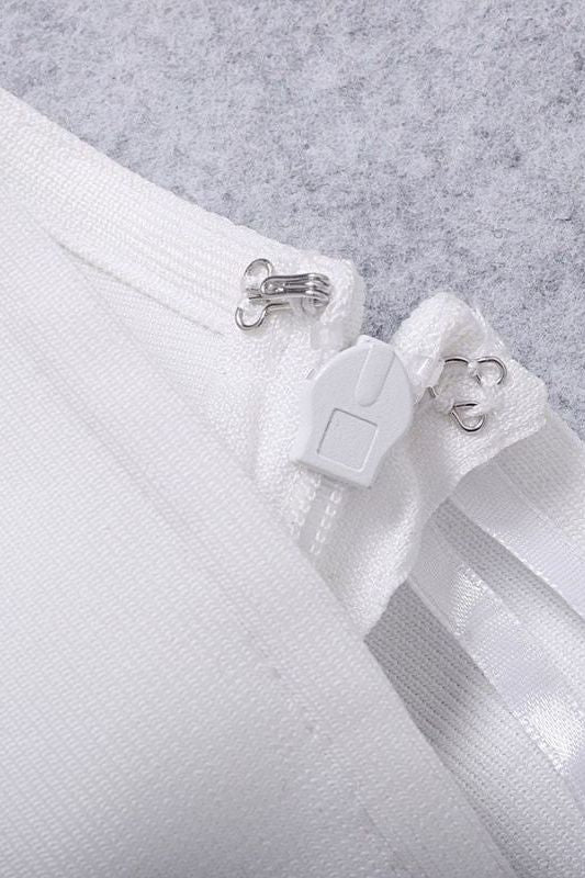 Molly Bandage Midi Dress - White Pearl