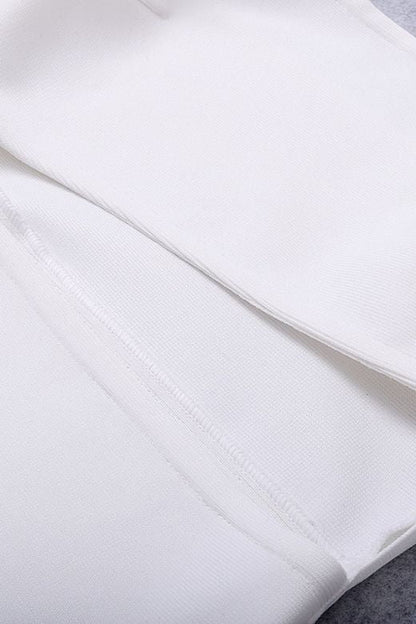 Molly Bandage Midi Dress - White Pearl