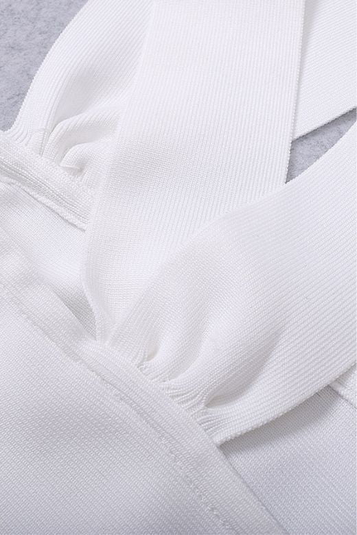 Molly Bandage Midi Dress - White Pearl