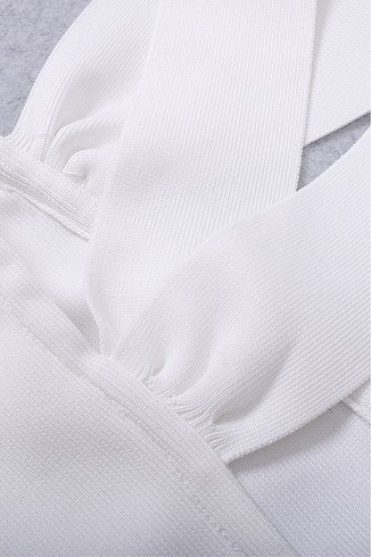 Molly Bandage Midi Dress - White Pearl
