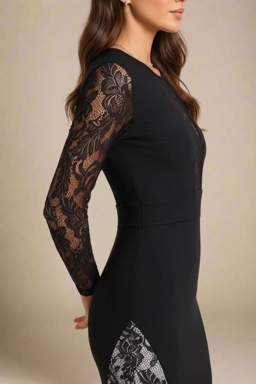 Opal Long Sleeve Bodycon Dress - Classic Black