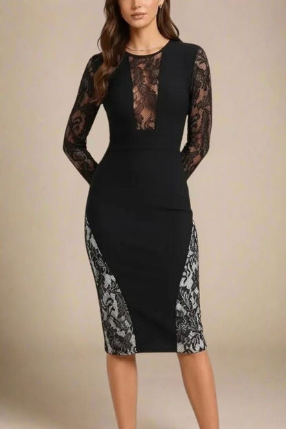 Opal Long Sleeve Bodycon Dress - Classic Black